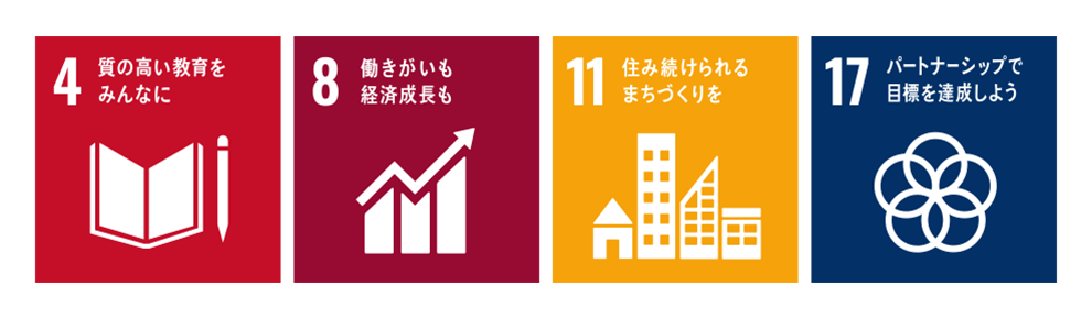 SDGs No.4 No.8 No.11 No.17